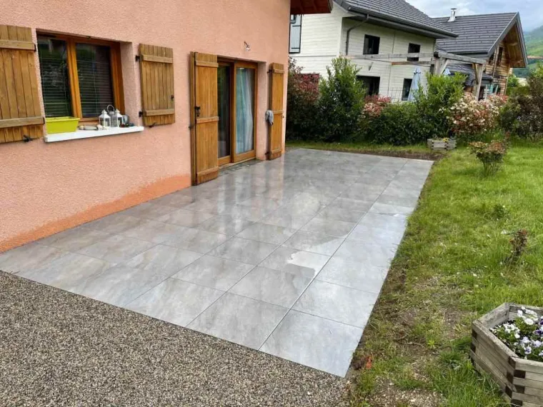 Pose de dalle de terrasse, Annecy, TERR'PAYSAGE