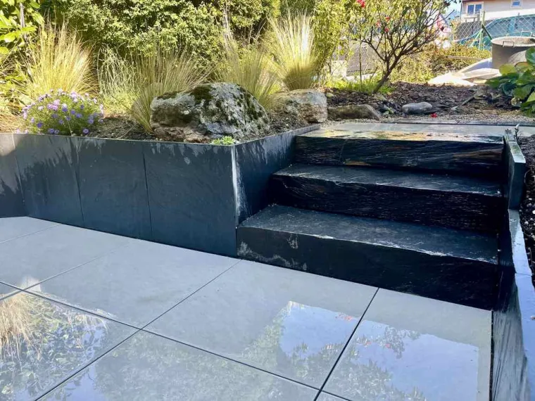 Pose d'escalier en pierre, Annecy, TERR'PAYSAGE