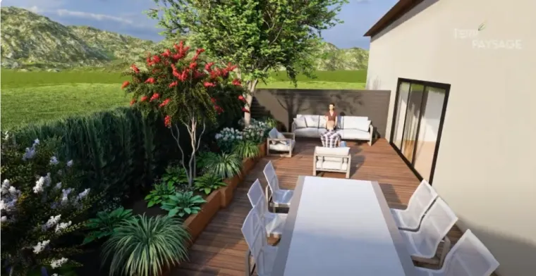 Etude d'aménagement 3D d'un jardin à Annecy